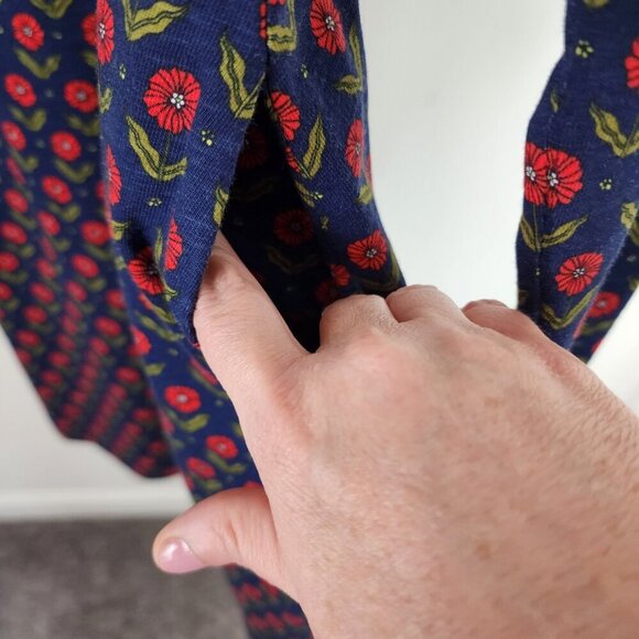 Boden Penelope Jersey Long Sleeve Dress Navy Daisy Foliage Size 10 Petite - Picture 11 of 16